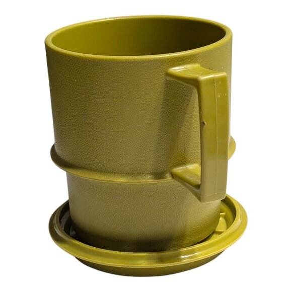 VTG Tupperware Green Coffee Mug Cup With Lid Travel Kitchenware USA - Picture 4 of 7